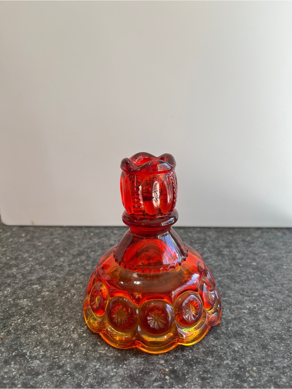 Decorative Red Glass Bell Accent Vase